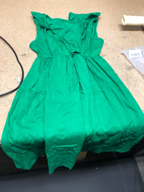 Photo 1 of  size large----green besserbay girls elastic waist ruffle sleeveless summer midi bacless dress 4-12 years