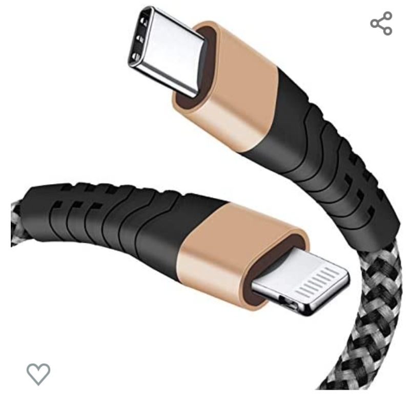 Photo 1 of 6FT USB C to Lightning Cable, Nylon Braided MFi Certified iPhone Charger Fast Charging Cable for Use with Type-C Chargers, Type C to Lightning Cable for iPhone 12 Pro/12 Mini/12 Pro Max/11/XR
