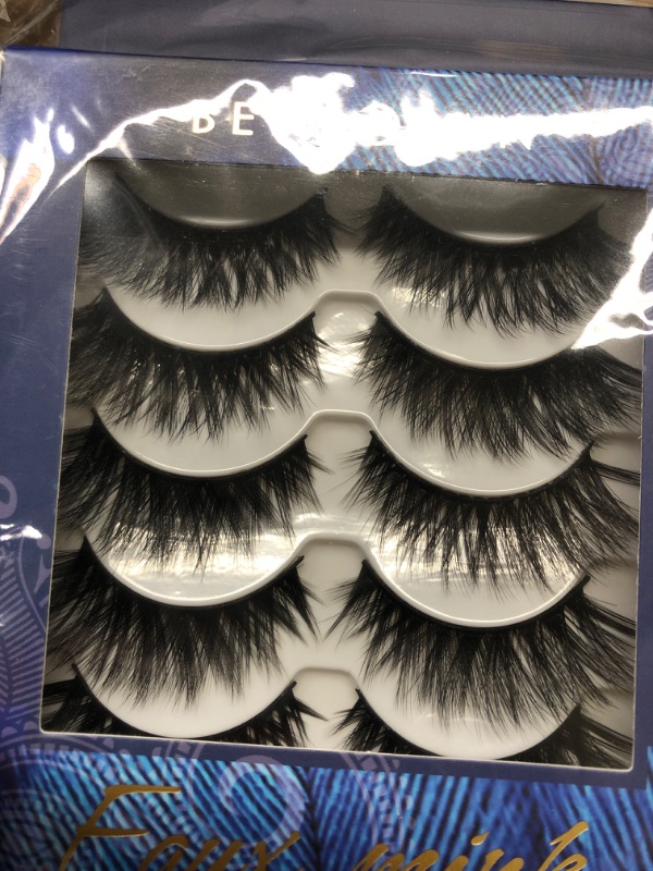 Photo 2 of 3 pack - BEPHOLAN Fake Eyelashes, Cat-eye Lashes, 5 Pairs False Eyelashes Synthetic Fiber Material, Natural Flare Look, Handmade,Easy to Apply, 3D Faux Mink Lashes