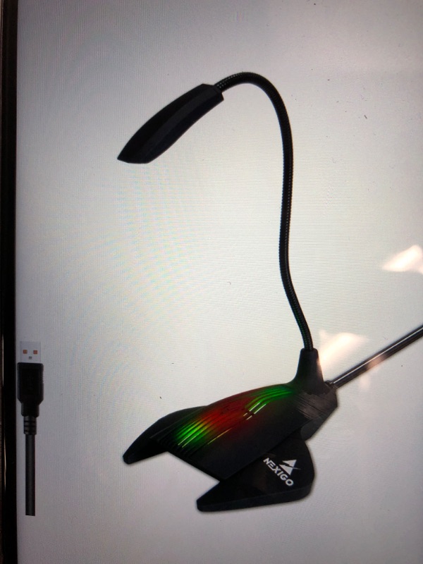 Photo 1 of NEXIGO USB COMPUTER MICROPHONE, DESKTOP MICROPHONE WITH ADJUSTABLE GOOSENECK AND LED INDICATER, COMPATIBLE WITH WINDOWS