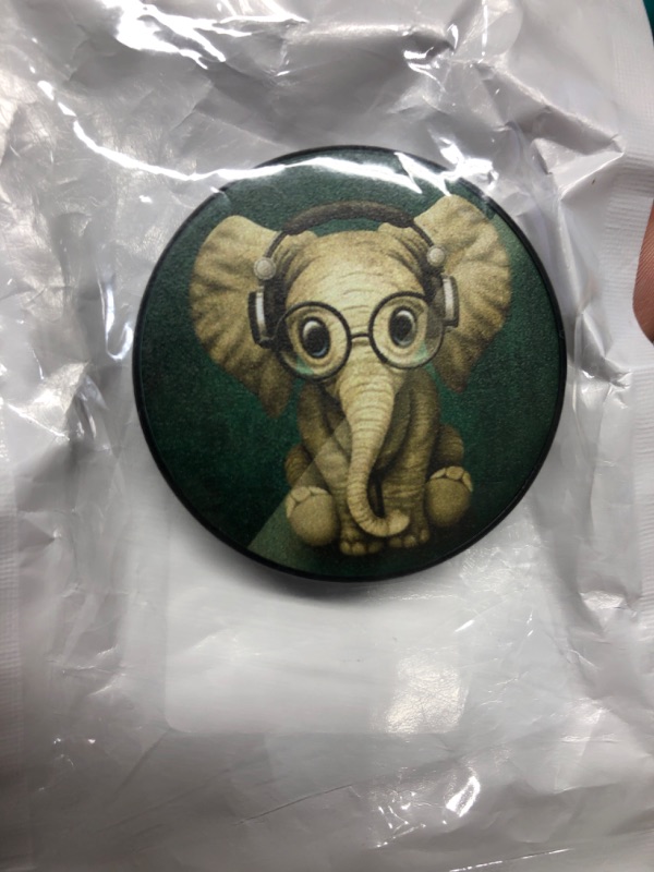 Photo 2 of Cute Baby Elephant Pop Socket Glasses Blue PopSockets Swappable PopGrip
