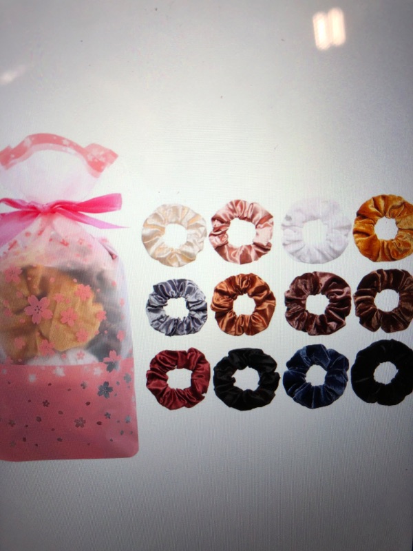 Photo 1 of (2 ITEMS) 12 PCS SCRUNCHIES-6PCS VELET SCRUNCHIES AN 6 PCS SATIN SCRUNCHIES