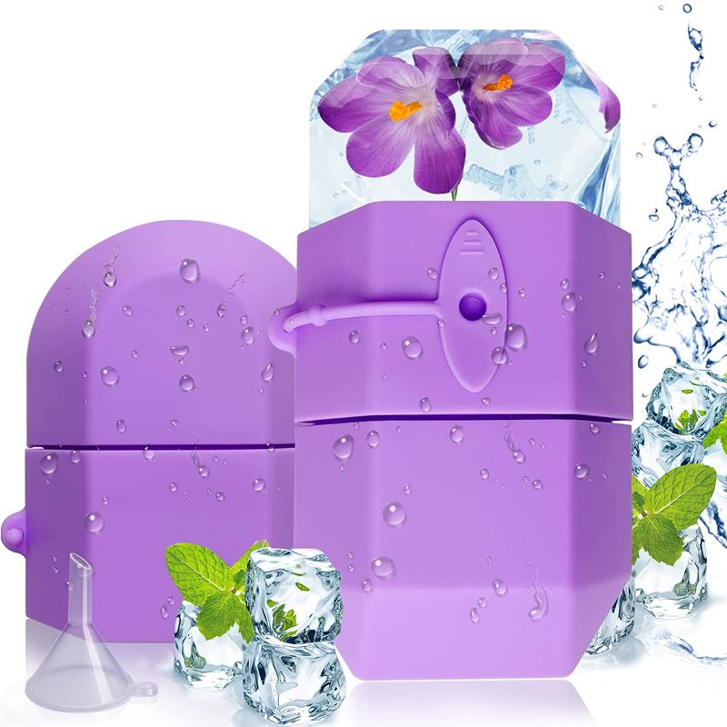 Photo 1 of Ice Roller for Face and Eyes, Ice Roller for Cooling Treatment ,Facial Beauty Ice Roller Skin Care Tools, Perfect Gift Face Roller ,Ltevxzi Silicone Face Ice Mold (Purple)
