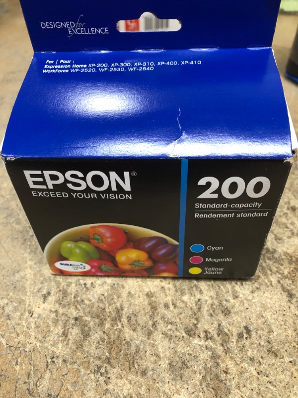 Photo 1 of Epson 200 C/M/Y 3pk Ink Cartridges - Cyan, Magenta, Yellow (T200520-CP)