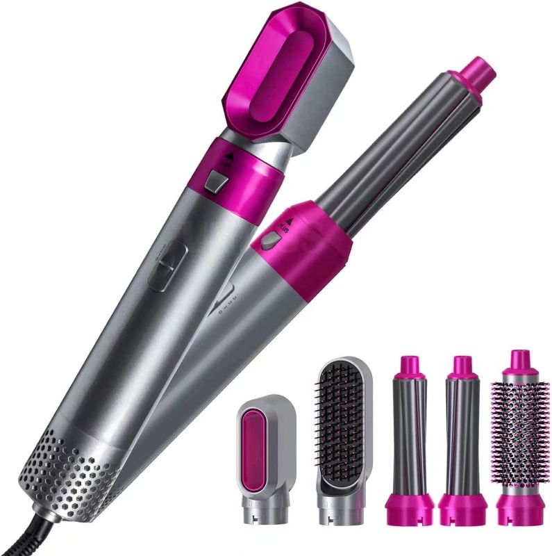 Photo 1 of 5 in 1 Multifunctional Hair Dryer Styling Tool, Detachable 5-in-1 Multi-Head Hot Air Comb, The Negative Ion Automatic Suction Hair Curler
