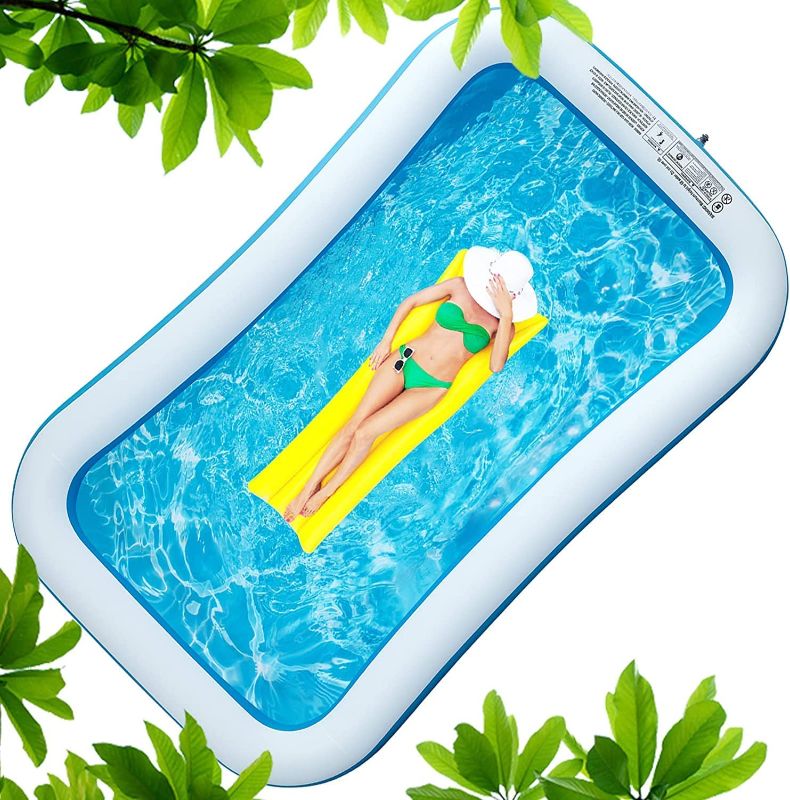 Photo 1 of santabay Inflatable Pools, Kiddie Swimming Pool for Kids, Above Ground Pool 120" x 72" x 22" Full-Sized Blow Up Pools for Backyard Outdoor Family Pool for Toddler Adults Age 3+
