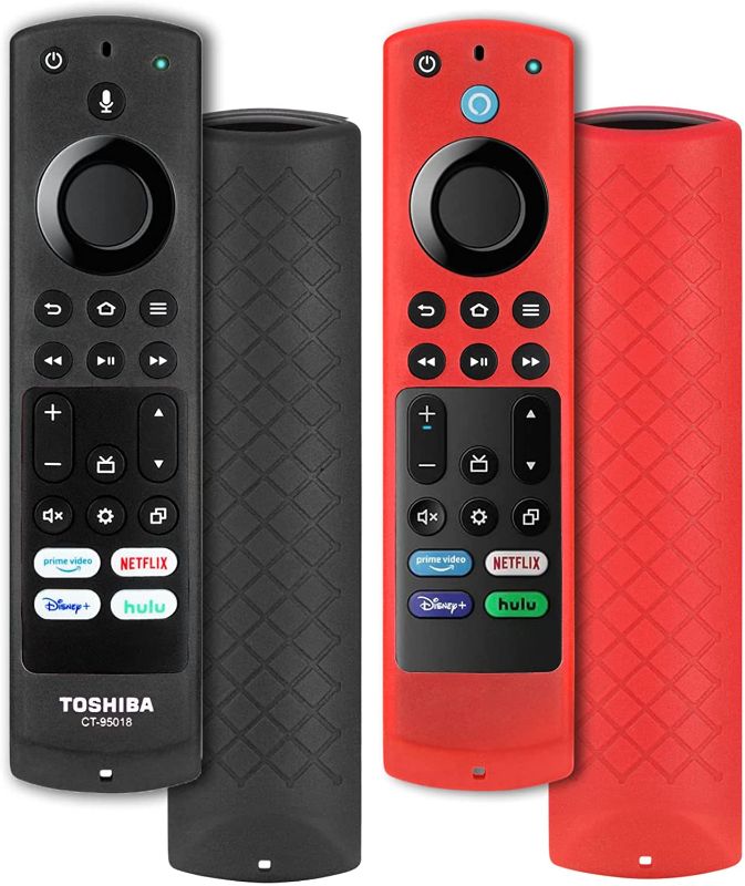 Photo 1 of (X5) 2 Pack Remote Cover for Insignia/Toshiba/Pioneer/FireTV 4-Series/Omni Series FireTV Edition Remote Control for Alexa Voice Remote Silicone Protective Remote Case Cover Skin Sleeve - Blue, Red, Purple, Green, 