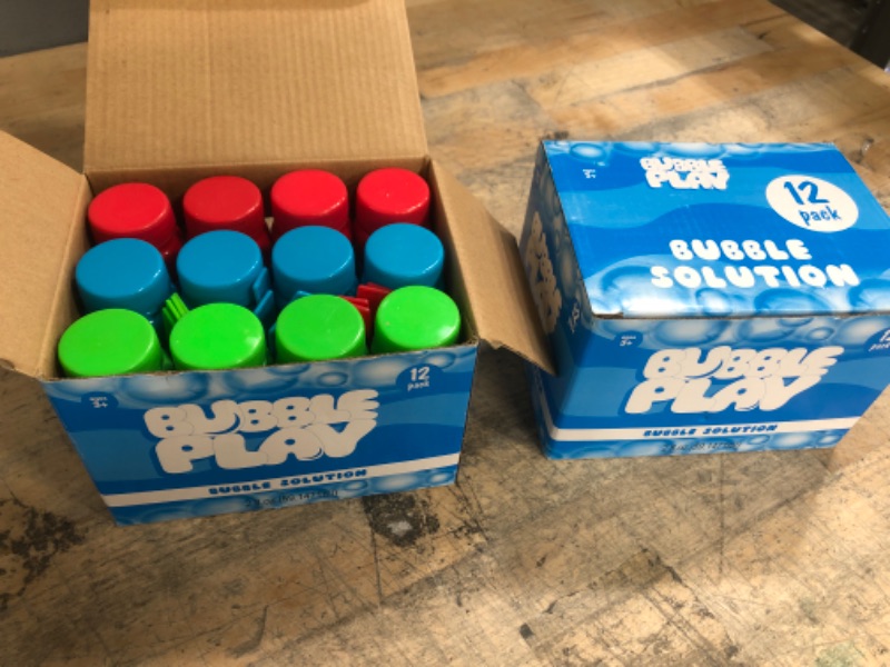 Photo 1 of (x2) BubblePlay Bubble Blower Bottles with Wands: 2 OZ Bottles of Bubble Solution with Wands for Kids - Outdoor Summer Fun