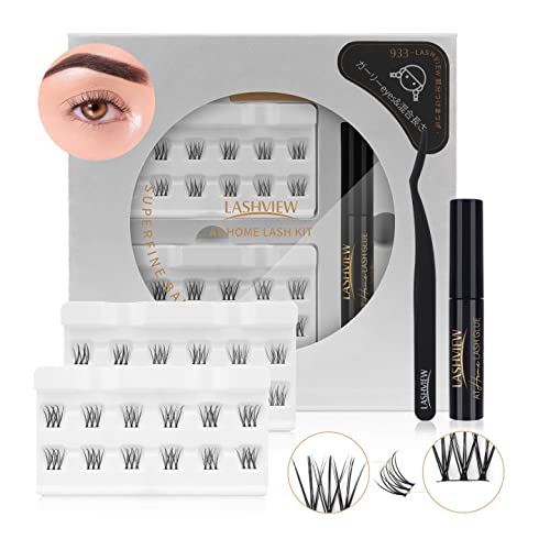 Photo 1 of (X2) LASHVIEW DIY Eyelash Extension, Individual Cluster Lashes, Cluster Pre-cut Lashes, Home Eyelashes Extension (10&12mm, TRILOGY#KIT)
