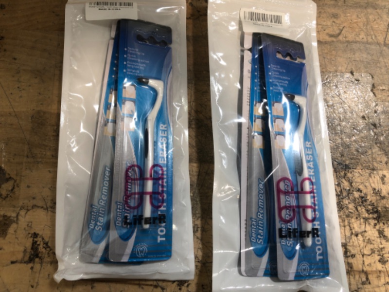 Photo 2 of (X2) 3pcs Teeth Whitening Kit Oral Teeth Stain Eraser Remover Brush Cleaning Tartar