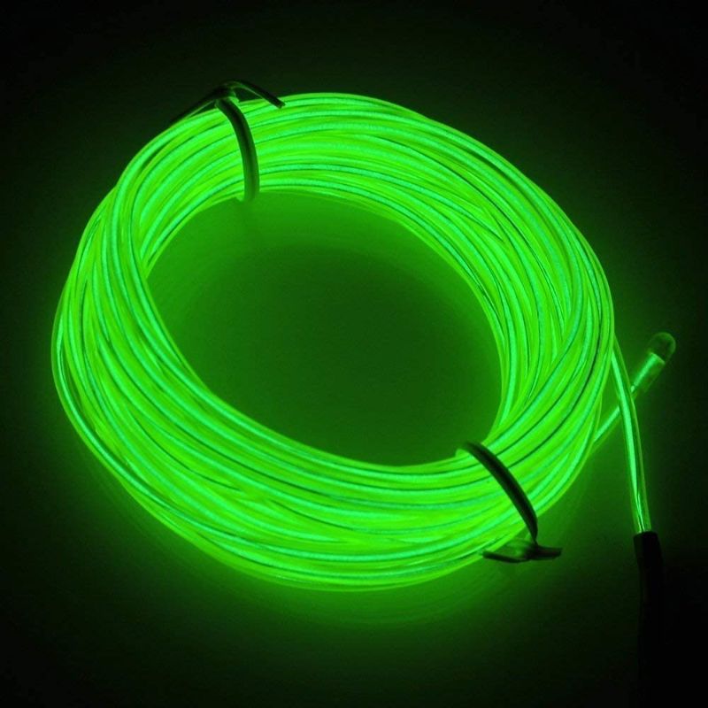 Photo 1 of 1-Pack 10m/32.8ft Neon Green LED Light Glow EL Wire - 1.4 mm Thin - EL Wire ONLY - Craft Neon Wire String Light for DIY Project Costume Accessories Cosplay
