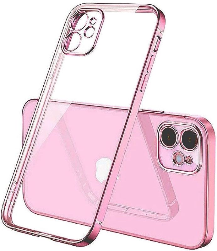 Photo 1 of (X2) Apre, iPhone 12 Pro Max Phone case [2021] - Pink & Light Green Square electroplated Edges. Transparent Crystal Clear Back, Ultra Slim case with Camera Lens Protector. Supports Wireless Charging.

