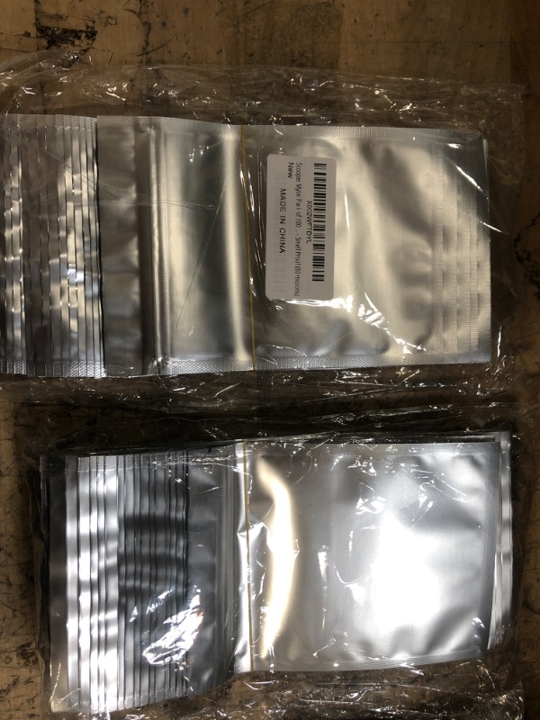 Photo 2 of (X2) DSM&T Mylar Ziplock Bags For Long Term Food Storage Silver (5x8 inch - 100pcs)
