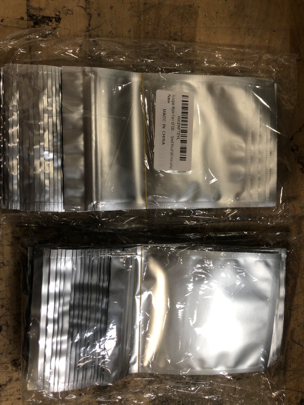 Photo 2 of (X2) DSM&T Mylar Ziplock Bags For Long Term Food Storage Silver (5x8 inch - 100pcs)
