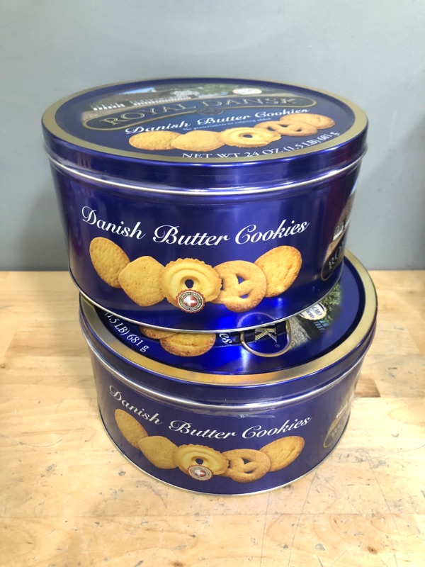 Photo 2 of (X2) Royal Dansk Danish Cookies Tin, butter, 24 Ounce
EX: 12/06/2023