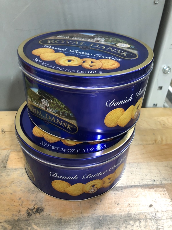 Photo 2 of (X2) Royal Dansk Danish Cookies Tin, butter, 24 Ounce
EX: 12/06/2023