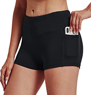 Photo 1 of Jimilaka Women's 8" /5" /2" High Waist Biker Shorts with Pockets Yoga Workout Running Bike Athletic Compression Shorts - XL