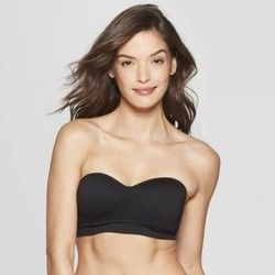 Photo 1 of Auden Women's Padded Seamless Bandeau Bra - Black - Size:XL
