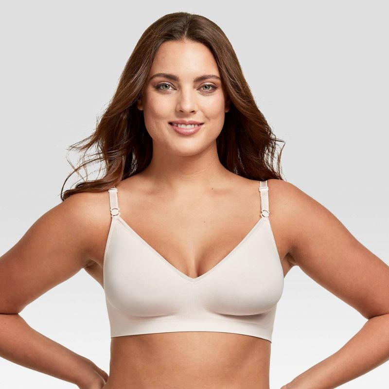 Photo 1 of Hanes Comfy Support ComfortFlex Fit Wirefree Bra Light Buff Heather 2XL Women's 