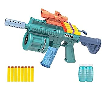 Photo 1 of IndusBay® 3 in 1 Toy Gun for Soft Bullet with Bubble Maker Gun Toy & Light Music Blaster Gun Toy - 8 Foam Darts M416 Bubble Machine Gun Toy with 2 Bottle Solutions Multifunctional Gun Toy , Blue