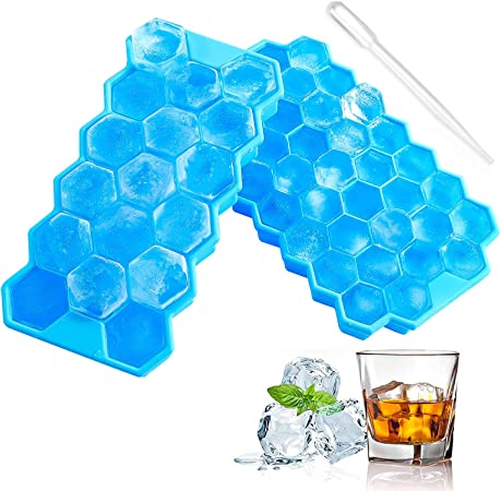 Photo 1 of 2 sets ---Silicone Ice Cube Trays with Lids,2 Pack Upgraded Flexible Ice Trays for Freezer,54 Cubes Ice Cube Molds for Whiskey,Cocktails,Chilled Drinks
