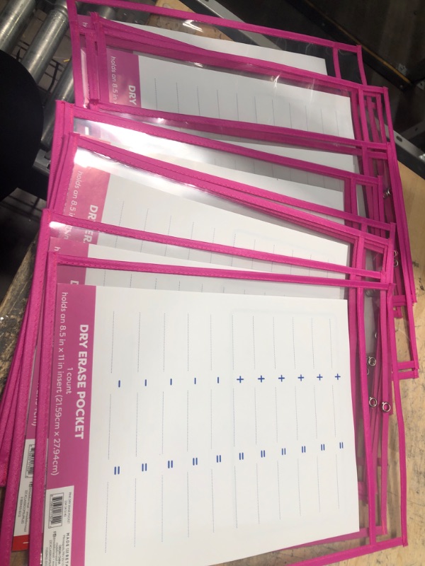 Photo 2 of 15 PACK -*--- DRY ERASE POCKET  INSERTS PINK 