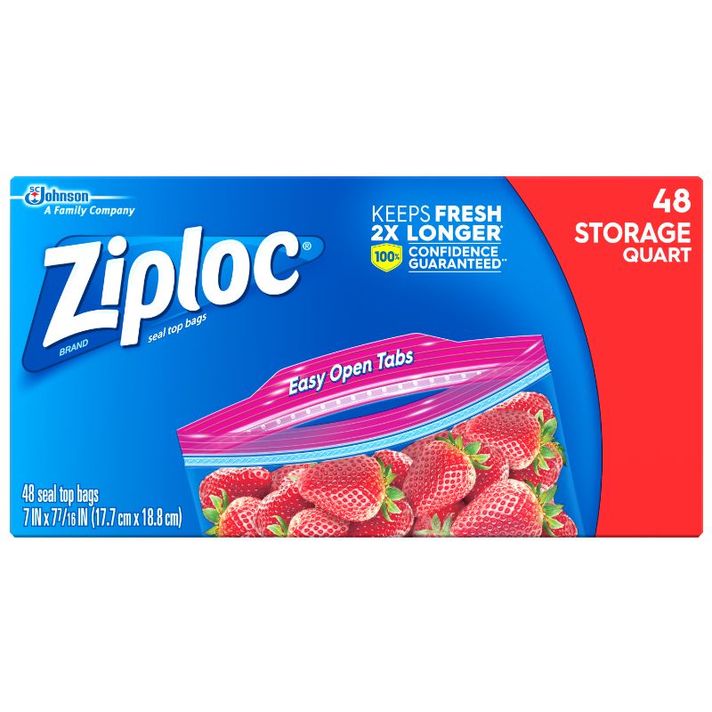 Photo 1 of 3 boxes ---Ziploc 48-Count 1 Quart Storage Bags
