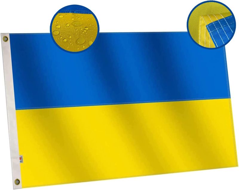 Photo 1 of * FACTORY SEALED* Premium Double Sided Ukraine Flag 3x5 Ft, Longest Lasting Oxford Nylon 210D | Quadruple Stitched Fly Ends|Ukrainian Flags 90x150cm House Decoration Banner
