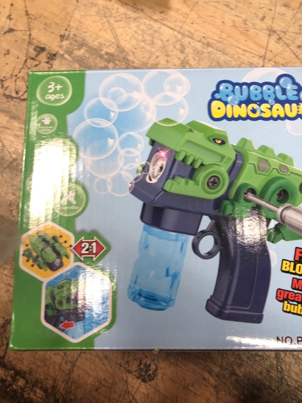 Photo 3 of * BUNDDLE OF 3 ITEMS*MOONMINI Kids Bubble Machine Toys - Assemblable Handheld Shark Bubbles Blower Gun with 2 Bubble Solutions - Outdoor Play Summer Bubble Maker for Boys Girls... & 2 MINI PUZZLES
