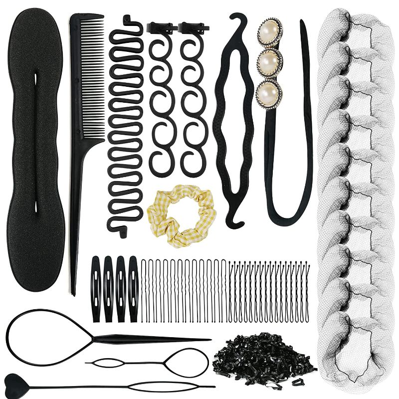 Photo 1 of *BUNDLE OF 3 ITEMS*  Hair Donut Bun Maker, Hair Styling Accessories Set Invisible Hair Nets Hair Braiding Tools Elastic Hair Tie Small Rubber Bands hair pins
BEYELIAN DIY EYE LASH KIT
HAIR CLIPS.
