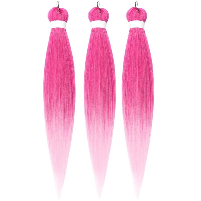 Photo 1 of Hair extension Ombre Pink Braiding Hair Pre Stretched Braiding Hair
