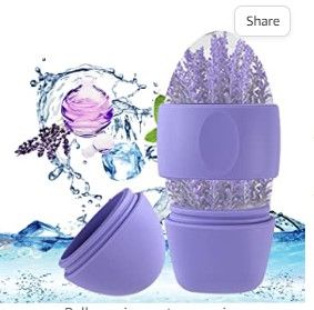 Photo 1 of 3 PACK: Ice Roller For Face Eyes and Neck, Food-Grade Leak-Proof Silicone Cube, Reusable Face Massage, Facial Beauty Ice Roller, Ice Mold for Face Beauty Gift for Women?Purple?
