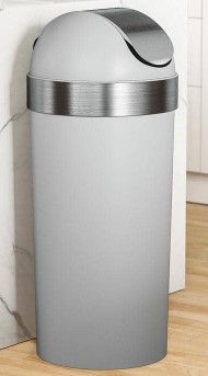 Photo 1 of Umbra 13 gal Venti Plastic Swing Top Lid Kitchen Trash Can, Grey 27" TALL