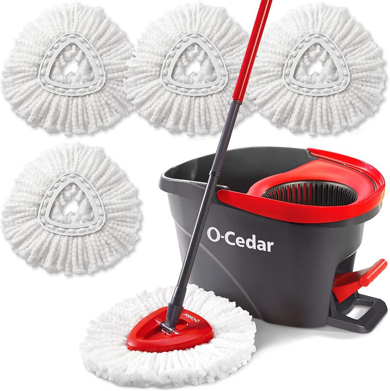 Photo 1 of 
O-Cedar Easywring Microfiber Spin Mop & Bucket Floor Cleaning System with 4 Extra Refills