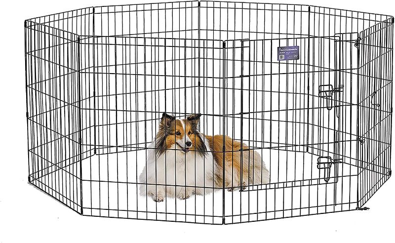Photo 1 of 
MidWest Foldable Metal Dog Exercise Pen / Pet Playpen

Each panel measures 24"W x 30"H, Exercise Pen / Pet Playpen provides 16 square feet of enclosed area (1.5 meters).
