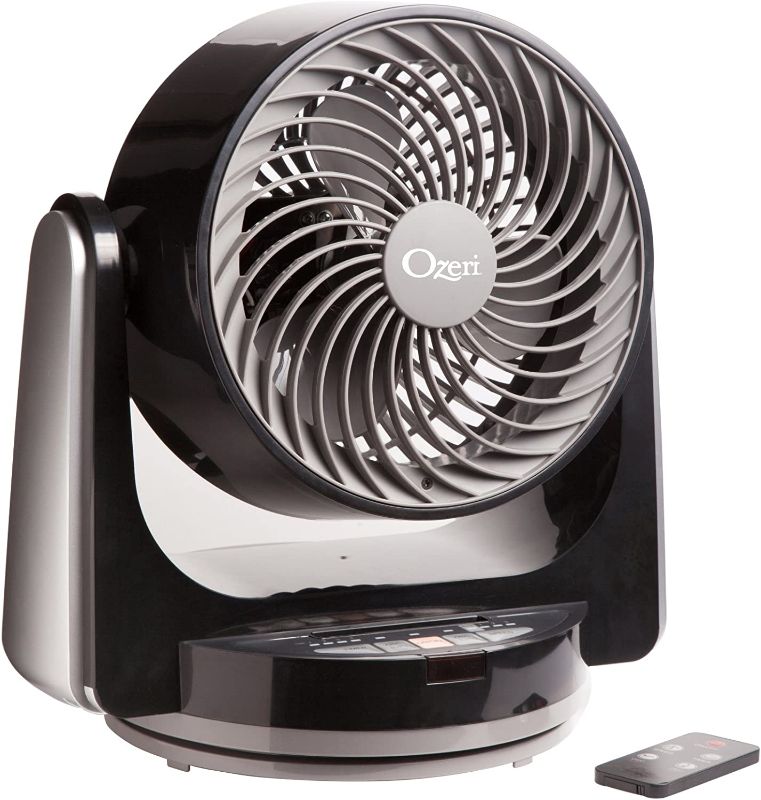 Photo 1 of Ozeri - OZF6 Brezza III Dual Oscillating 10" High Velocity Desk Fan, Black/Gray
