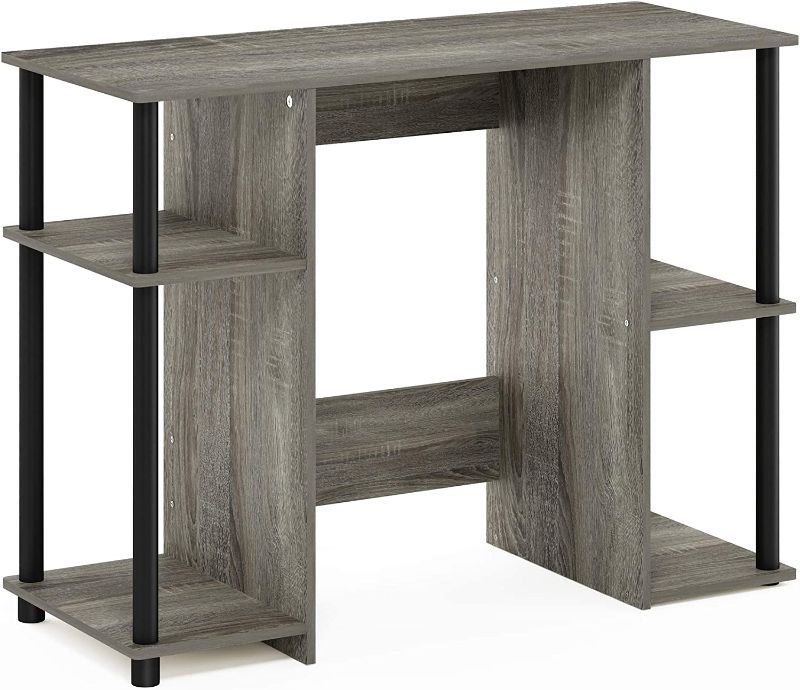 Photo 1 of FURINNO Jaya Computer Study Desk, French Oak Grey/Black
