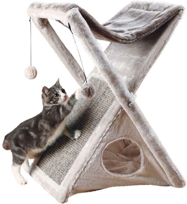 Photo 1 of Fold and Store Cat Tower Removable Cushion Insert Machine Washable
