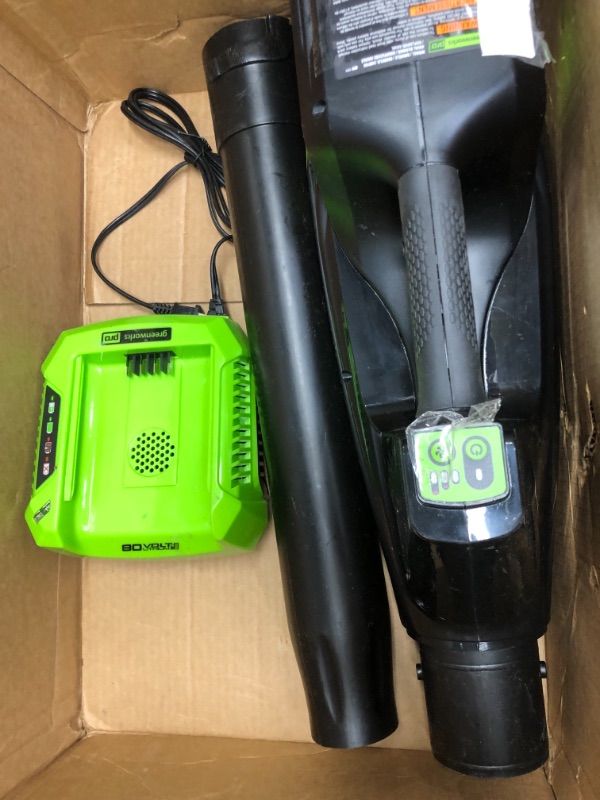 Photo 2 of ***PARTS ONLY*** Greenworks Pro 80V (145 MPH / 580 CFM) Brushless Cordless Axial Leaf Blower, 2.5Ah Charger Included