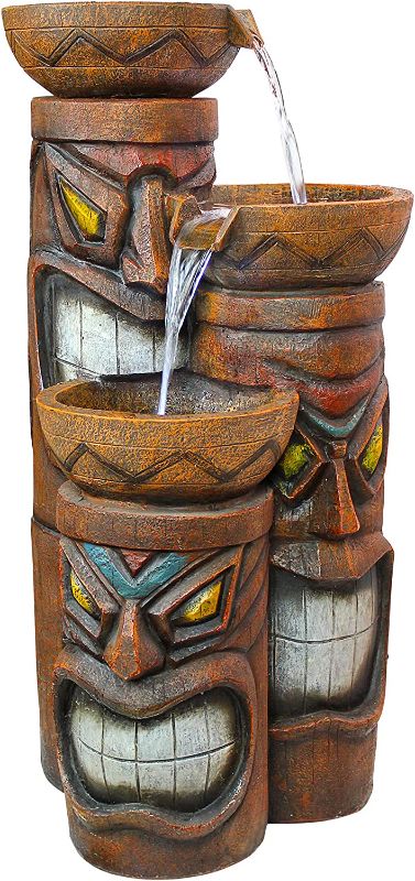 Photo 1 of 
Design Toscano SS11521 Aloha Tiki 3 Bowl Garden Decor Cascading Fountain Water Feature, 29 Inch, Full Color