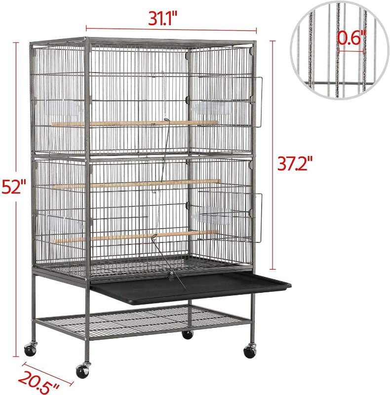 Photo 1 of 
Bosely Standing Wrought Iron Large Bird Cage for Parrot Lovebirds Finch Canary ,with Rolling Stand
