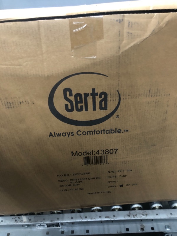 Photo 4 of Serta AIR Bonded Leather Task Chair, Light Gray (CHR200004)