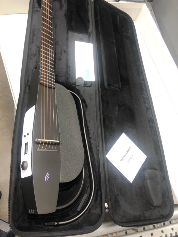 Photo 2 of Enya NEXG Acoustic-Electric Carbon Fiber Audio Guitar Smart Acustica Guitarra for Adults with 50W Wireless Speaker, Preamp, Wireless Microphone, Hi-Fi Monitor Earphones, Strap, and Case(Black)
