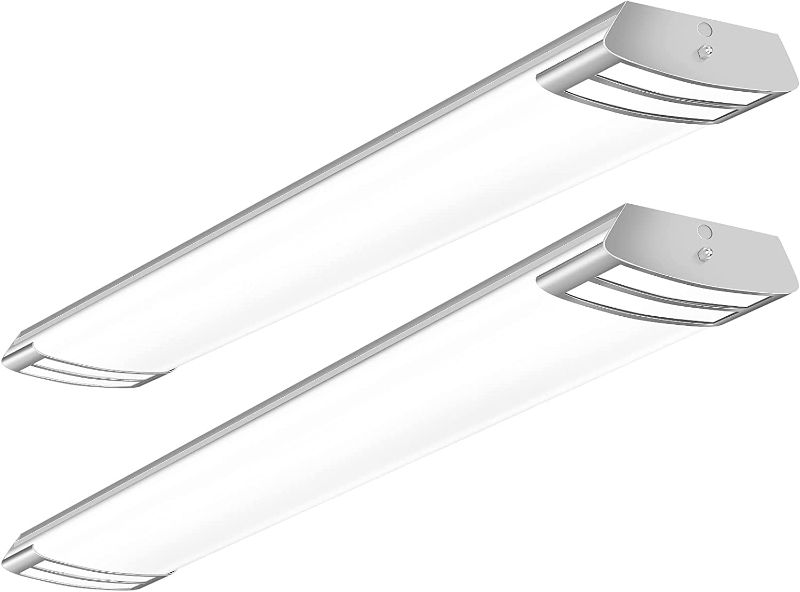 Photo 1 of AntLux 4ft LED Flush Mount Linear Lights 40W 4500lm Kitchen Light Fixtures, 4000K, 4 Foot led Kitchen Ceiling Light fixtures for Living Room, Laundry, Replace for Fluorescent Version 2 Pack
