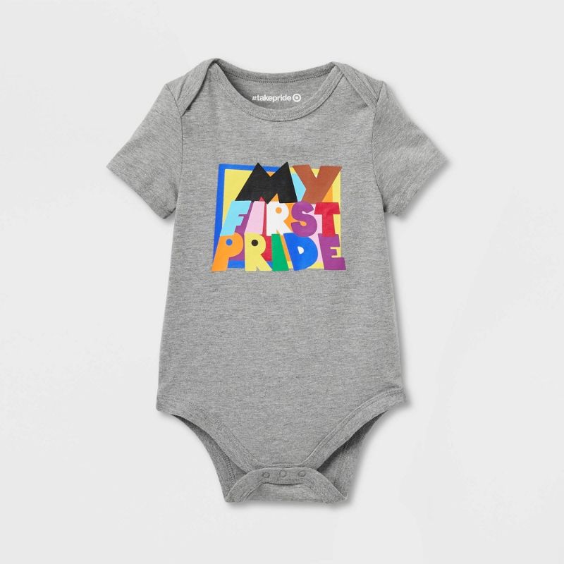 Photo 1 of bundle of 0-3 m / 12m / 18m Pride Baby My First Pride Bodysuit - Heather Gray
