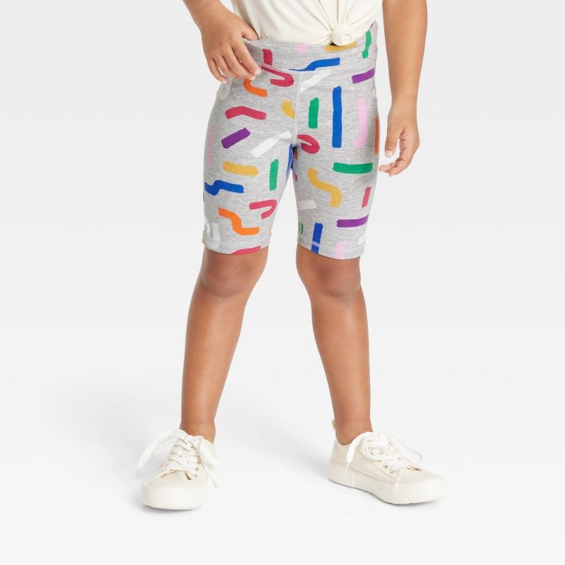 Photo 1 of Pride Kids' Rainbow Squiggles Biker Shorts - size x small 
