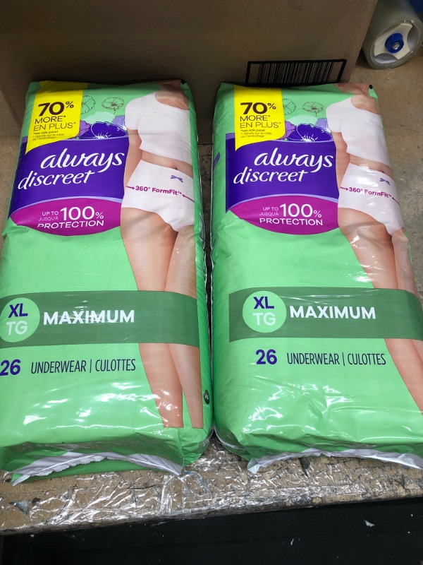 Photo 2 of 2 x Incontinence Underwear for Women, Maximum Absorbency XL 52 underwear 