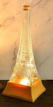 Photo 1 of Remote Control Paris Eiffel Tower Glass Bottle Night Light Lighting Lamp 