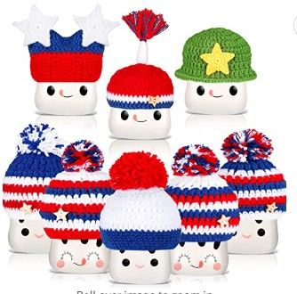 Photo 1 of 8 Pieces Marshmallow Mug Hats Independence Day Fun Hats