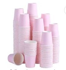 Photo 1 of 300 Pack 3 oz Paper Cups,Small Disposable Bathroom, Espresso, Mouthwash Cups Hot/Cold Beverage Drinking Cup (Pink)